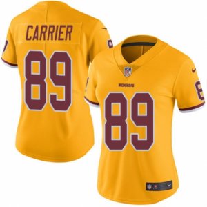 Women\'s Nike Washington Redskins #89 Derek Carrier Limited Gold Rush NFL Jersey