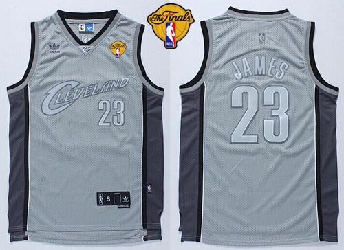 NBA Cleveland Cavaliers #23 LeBron James Grey Anniversary Style The Finals Patch Stitched Jerseys