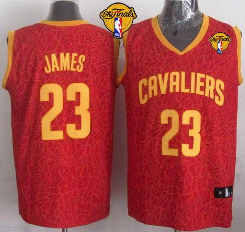 NBA Cleveland Cavaliers #23 LeBron James Red Crazy Light The Finals Patch Stitched Jerseys