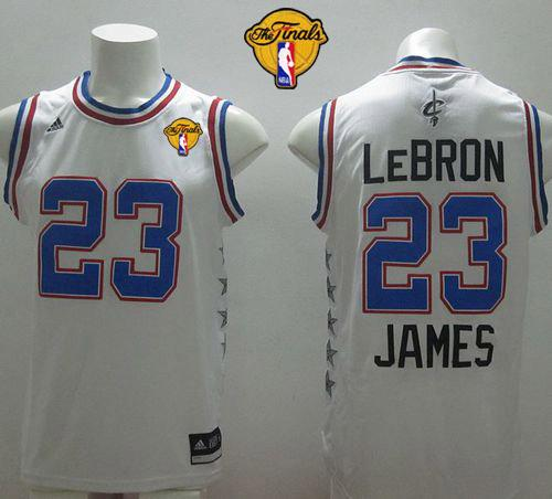 NBA Cleveland Cavaliers #23 LeBron James White 2015 All Star The Finals Patch Stitched Jerseys