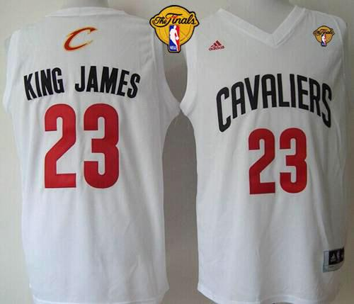 NBA Cleveland Cavaliers #23 LeBron James White King James The Finals Patch Stitched Jerseys
