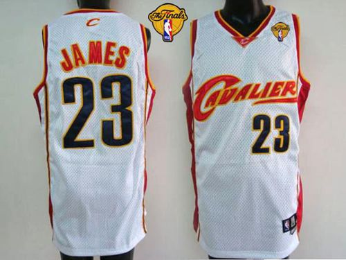 NBA Cleveland Cavaliers #23 LeBron James White The Finals Patch Stitched Jerseys