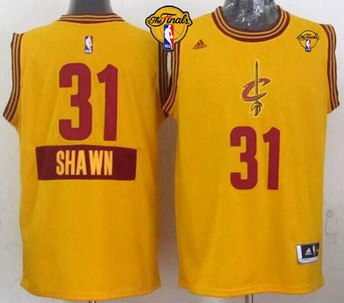 NBA Cleveland Cavaliers #31 Shawn Marion Yellow 2014-15 Christmas Day The Finals Patch Stitched Jerseys