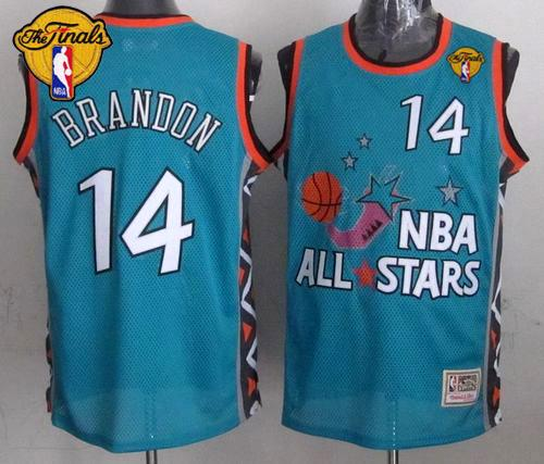 NBA Mitchell And Ness Cleveland Cavaliers #14 Terrell Brandon Light Blue 1996 All Star The Finals Patch Stitched Jerseys