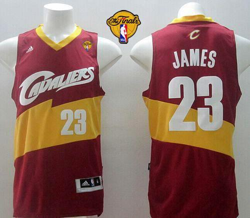 NBA New Revolution 30 Cleveland Cavaliers #23 LeBron James Red The Finals Patch Stitched Jerseys