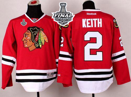 NHL Blackhawks #2 Duncan Keith Red 2015 Stanley Cup Stitched Jerseys