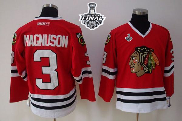 NHL Blackhawks #3 Keith Magnuson Red 2015 Stanley Cup Stitched Jerseys
