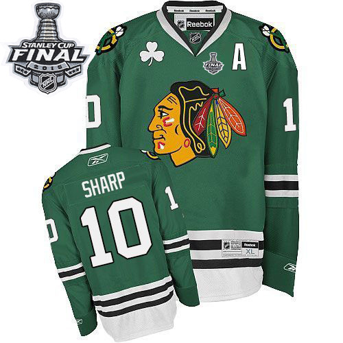 NHL Blackhawks #10 Patrick Sharp Green 2015 Stanley Cup Stitched Jerseys
