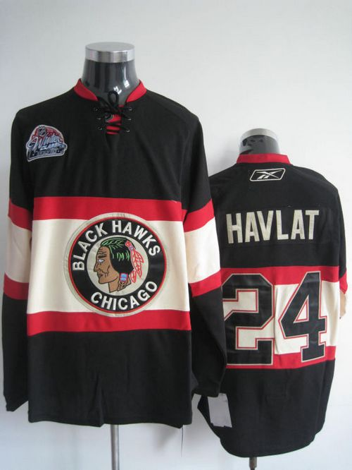 NHL Blackhawks #24 Martin Havlat Winter Classic Stitched Black Jerseys