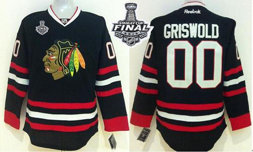NHL Chicago Blackhawks #00 Clark Griswold Black 2015 Stanley Cup Stitched Jerseys