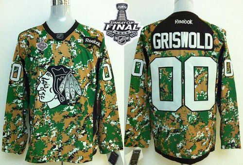 NHL Chicago Blackhawks #00 Clark Griswold Camo Veterans Day Practice 2015 Stanley Cup Stitched Jerseys