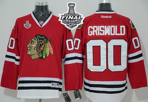 NHL Chicago Blackhawks #00 Clark Griswold Red Home 2015 Stanley Cup Stitched Jerseys
