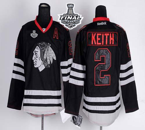 NHL Chicago Blackhawks #2 Duncan Keith Black Ice 2015 Stanley Cup Stitched Jerseys