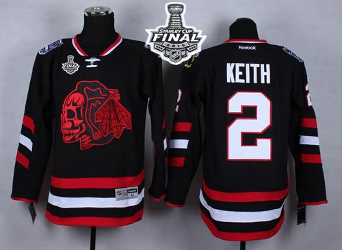 NHL Chicago Blackhawks #2 Duncan Keith Black(Red Skull) 2014 Stadium Series 2015 Stanley Cup Stitched Jerseys