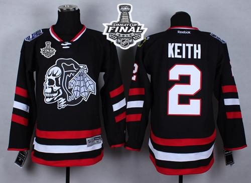 NHL Chicago Blackhawks #2 Duncan Keith Black(White Skull) 2014 Stadium Series 2015 Stanley Cup Stitched Jerseys