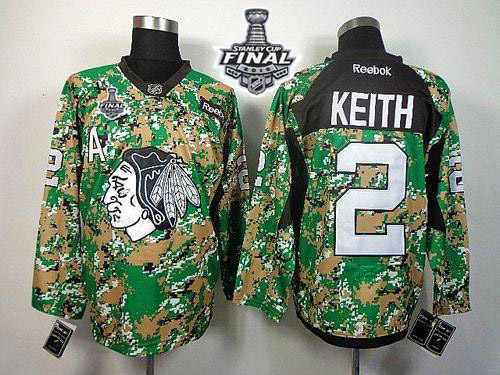 NHL Chicago Blackhawks #2 Duncan Keith Camo Veterans Day Practice 2015 Stanley Cup Stitched Jerseys
