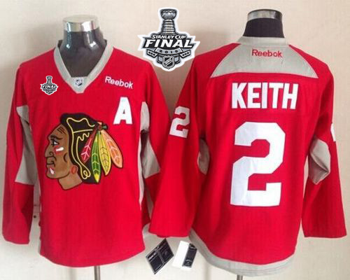 NHL Chicago Blackhawks #2 Duncan Keith Red Practice 2015 Stanley Cup Stitched Jerseys