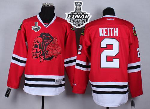 NHL Chicago Blackhawks #2 Duncan Keith Red(Red Skull) 2015 Stanley Cup Stitched Jerseys