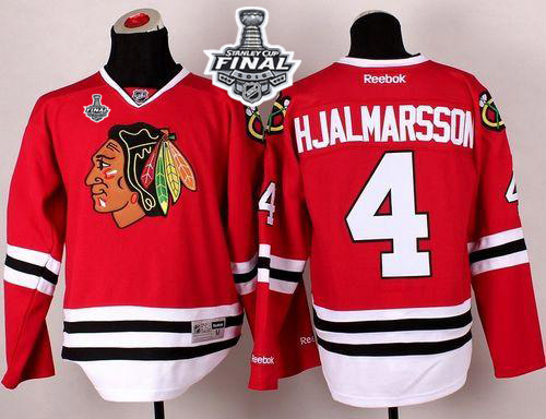 NHL Chicago Blackhawks #4 Nikals Hjalmarsson Red 2015 Stanley Cup Stitched Jerseys