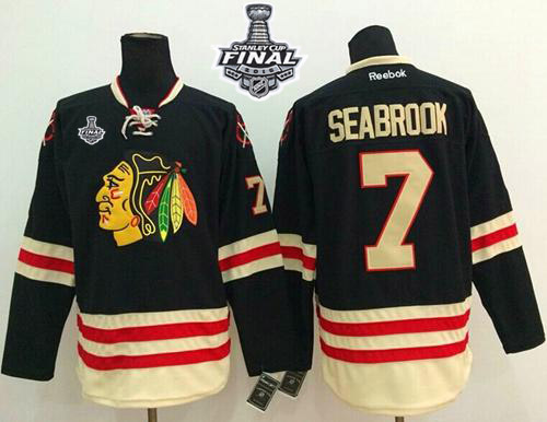 NHL Chicago Blackhawks #7 Brent Seabrook Black 2015 Winter Classic 2015 Stanley Cup Stitched Jerseys