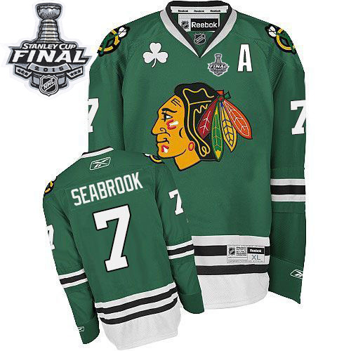 NHL Chicago Blackhawks #7 Brent Seabrook Green 2015 Stanley Cup Stitched Jerseys