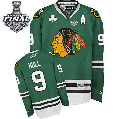 NHL Chicago Blackhawks #9 Bobby Hull Green 2015 Stanley Cup Stitched Jerseys
