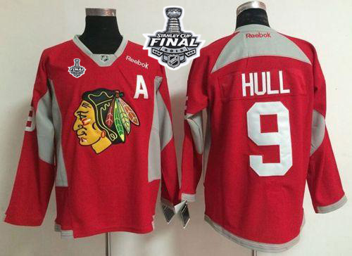 NHL Chicago Blackhawks #9 Bobby Hull Red Practice 2015 Stanley Cup Stitched Jerseys