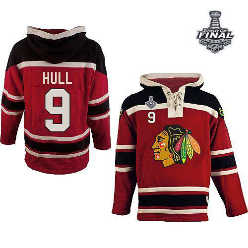 NHL Chicago Blackhawks #9 Bobby Hull Red Sawyer Hooded Sweatshirt 2015 Stanley Cup Stitched Jerseys