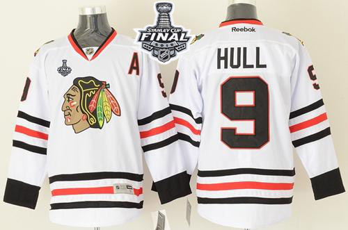 NHL Chicago Blackhawks #9 Bobby Hull White 2015 Stanley Cup Stitched Jerseys