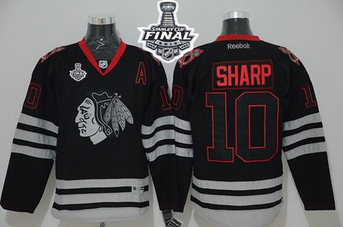 NHL Chicago Blackhawks #10 Patrick Sharp Black Ice 2015 Stanley Cup Stitched Jerseys