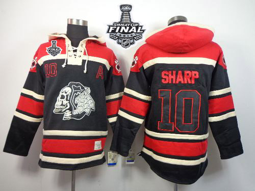 NHL Chicago Blackhawks #10 Patrick Sharp Black Sawyer Hooded Sweatshirt 2015 Stanley Cup Stitched Jerseys
