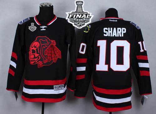 NHL Chicago Blackhawks #10 Patrick Sharp Black(Red Skull) 2014 Stadium Series 2015 Stanley Cup Stitched Jerseys