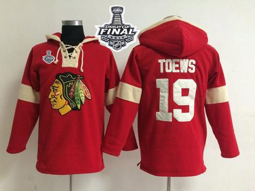 NHL Chicago Blackhawks #19 Jonathan Toews Red 2015 Stanley Cup Pullover Jerseys