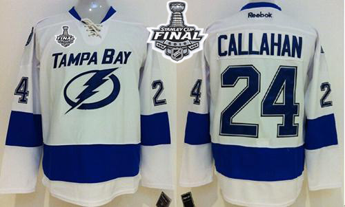 NHL Tampa Bay Lightning #24 Ryan Callahan White 2015 Stanley Cup Stitched Jerseys