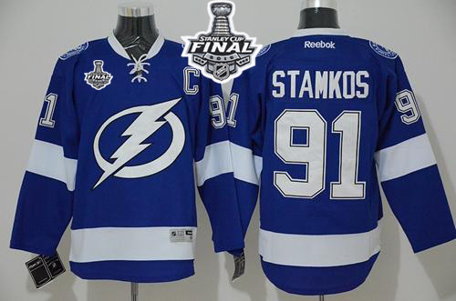 NHL Tampa Bay Lightning #91 Steven Stamkos Blue 2015 Stanley Cup Stitched Jerseys