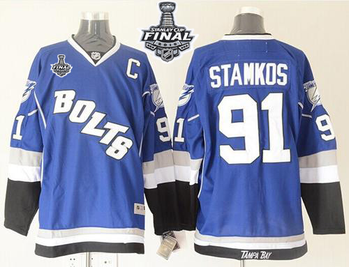 NHL Tampa Bay Lightning #91 Steven Stamkos Blue Third 2015 Stanley Cup Stitched Jerseys