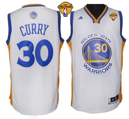 NBA Revolution 30 Golden State Warrlors #30 Stephen Curry White The Finals Patch Stitched Jerseys