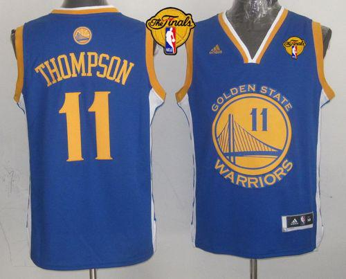 NBA Golden State Warrlors #11 Klay Thompson Blue The Finals Patch Stitched Jerseys