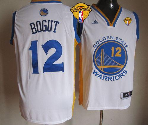 NBA Golden State Warrlors #12 Andrew Bogut White The Finals Patch Stitched Jerseys