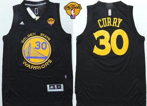 NBA Golden State Warrlors #30 Stephen Curry Black Fashion The Finals Patch Stitched Jerseys