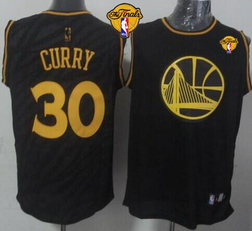 NBA Golden State Warrlors #30 Stephen Curry Black Precious Metals Fashion The Finals Patch Stitched Jerseys