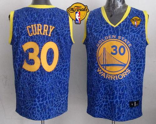 NBA Golden State Warrlors #30 Stephen Curry Blue Crazy Light The Finals Patch Stitched Jerseys