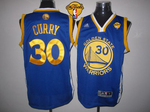 NBA Golden State Warrlors #30 Stephen Curry Blue Swingman The Finals Patch Stitched Jerseys