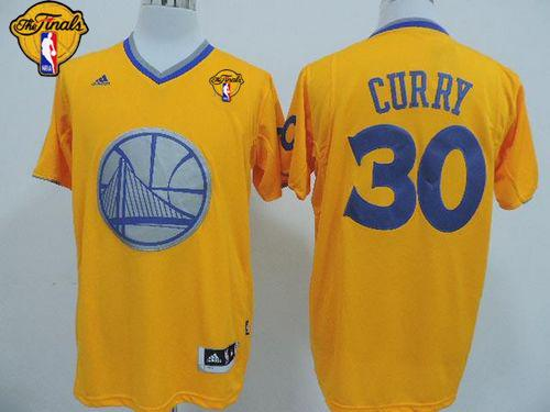 NBA Golden State Warrlors #30 Stephen Curry Gold 2013 Christmas Day Swingman The Finals Patch Stitched Jerseys