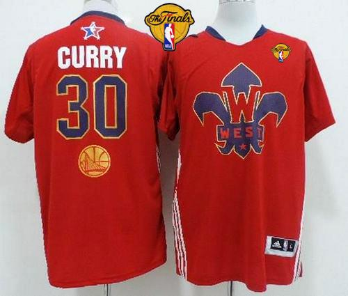 NBA Golden State Warrlors #30 Stephen Curry Red 2014 All Star The Finals Patch Stitched Jerseys