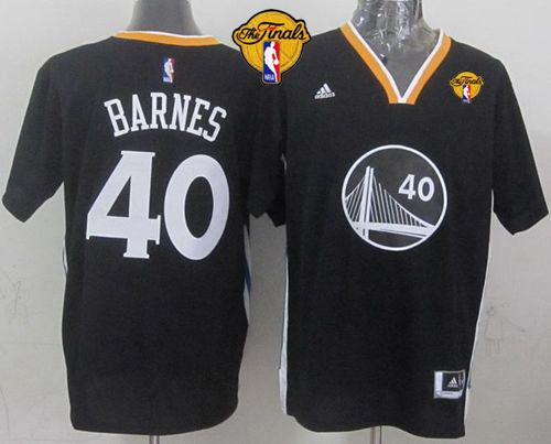 NBA Golden State Warrlors #40 Harrison Barnes Black New Alternate The Finals Patch Stitched Jerseys