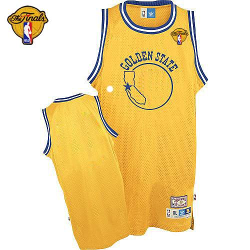 NBA Golden State Warrlors Blank Gold Throwback The Finals Patch Stitched Jerseys