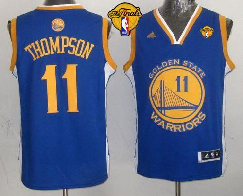 NBA Revolution 30 Golden State Warrlors #11 Klay Thompson Blue The Finals Patch Stitched Jerseys