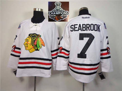 NHL Chicago Blackhawks #7 Brent Seabrook White 2015 Stanley Cup Champions jerseys