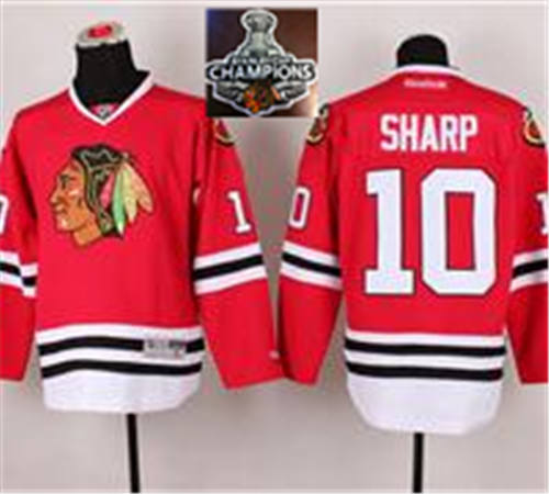 NHL Chicago Blackhawks #10 Patrick Sharp Red 2015 Stanley Cup Champions jerseys